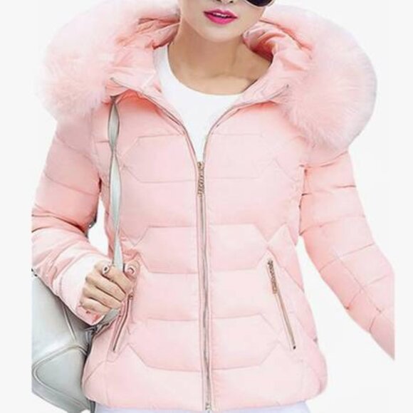 New PINK WINTER COAT, FAUX FURRY MITTENS, GLOVES & SCARF * ALL NEW! - Picture 2 of 11